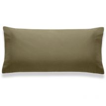 Federa per cuscino Combicolore, colore verde oliva, 100% cotone percalle, cuscino letto da 90 (45 x 110) - Sancarlos