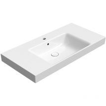 Sand lavabo en céramique 100x50cm avec étagères, blanc ExtraGlaze