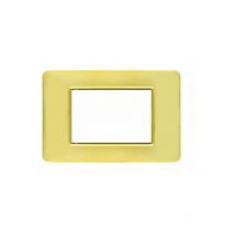Placca Basic 3M 4M 7M Oro Lucido Compatibile Vimar Plana 7 posti