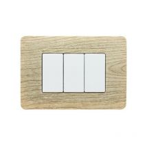 Placche Classic 3M tecnopolimero legno chiaro Compatibile Bticino Matix SD68003-06