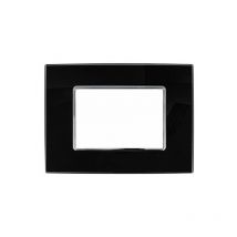 Placca Cristal 3M 4M 6M Nero Compatibile Bticino Axolute 3 posti