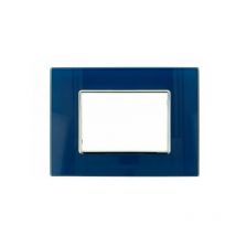 Placca Cristal 3M 4M 6M Blu Capri Compatibile Bticino Axolute 6 posti