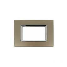 Placca Delux Vetro 2M 3M 4M 7M Bronzo Compatibile Vimar Arke 2 posti