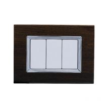 Placca Elegance 3M 4M 6M Compatibile Bticino Matix Legno Scuro,3 posti