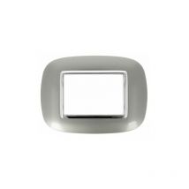 Placca Oval 3M 4M 6M Silver Compatibile Bticino Axolute 3 POSTI