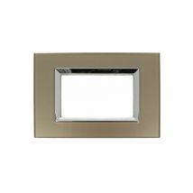 Placca Plexi 3M 4M 7M Bronzo Plexiglass Compatibile Bticino Living 4 posti