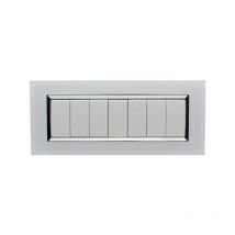 Placca Plexi 7M Moduli 506 Bianca Plexiglass Compatibile Bticino Living