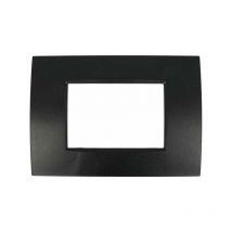 Placca 503 3M Posti Nero Lucido Slim compatibile Living Light Air SD46003-2