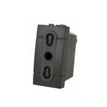 Presa Bipasso Bivalente 2P+T 10/16A Nero Compatibile Bticino Living SD81800