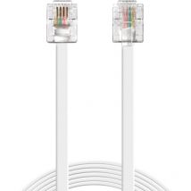 RJ11-RJ11 - Telefon-Festnetzkabel, 1,8 m, Farbe Weiß - Sandberg
