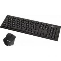 Sandberg - Wireless Office DesktopSet Nor - Sans fil - rf Wireless + Bluetooth - Clavier mécanique - qwerty - Noir - Souris incluse (631-20)