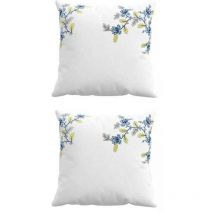 Sanderson - Enys Garden Pillow Case Pairs Square Indigo & Ochre