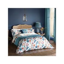 Jackfruit Duvet Cover Set Super King Size Indigo & Papaya - Sanderson