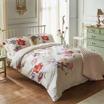 Sanderson - Tulipomania Duvet Cover Set Double Rose Red & Amethyst