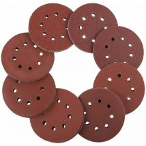 Sanding discs 125 mm Velcro - 100 pieces of sandpaper for eccentric sander 8 holes each 20 x 60/80/100/120/240 grit eccentric round paper 125 mm