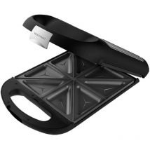 Cecotec - Appareil à sandwichs Rock'nToast Family 3in1. 1500 w, capacité pour 4 sandwichs, revêtement antiadhésif, 3 plaques interchangeables,