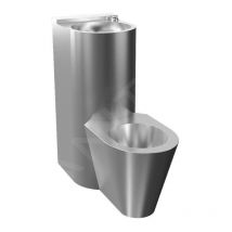 Wc en inox - Ensemble wc à poser / lavabo , piezo, Antivandalisme, inox mat slwn 28P - Sanela