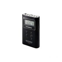 Sangean dt-120 black portable radio am/fm 15 presets