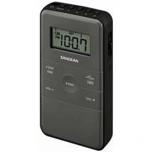 Sangean dt-140 radio tascabile nera fm am batteria ricaricabile