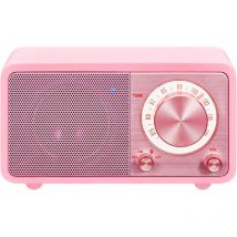 Sangean - wr-7 pink analog tabletop radio fm bluetooth rechargeable li-ion battery