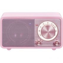 Wr-7 rosa radio analogica da tavolo fm bluetooth batteria ricaricabile agli ioni di litio - Sangean