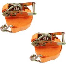 Ahlsen Sangle à cliquet 2 pièces 800kg 1m Sangle d'arrimage avec crochet tendeur Sangles de serrage