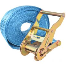 Hommoo - Lot de 10 sangles d'arrimage à cliquet 10 pièces 2 tonnes 6 m x 38 mm bleu