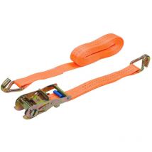 Sangle d'arrimage à cliquet 2 tonnes - 5m x 35mm - crochets fermés