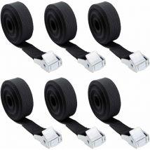 Sangle à Griffe Sangle d'Arrimage Sangle de Fixation pour Transport Moto, Camion Sangle Arrimage, Charge maximale 250 kg 6 Pieces à 2.5 cm x 5 m