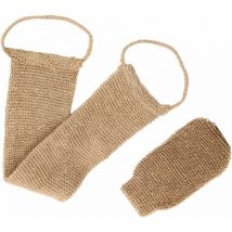 GABRIELLE Sangle Lave Dos Eponge Exfoliante Dos Ceinture de Massage 2 Faces avec Gant Exfoliant Chanvre Naturelle pour Corps en Femme Et Homme pour