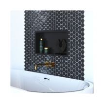 Saniclass Hide luxe Niche à encastrer de luxe 30x60x7cm inox avec bride noir