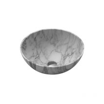 Saniclass Java Marble Vasque à poser 42x42x15cm rond Marbre blanc
