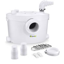 Sanigo - Triturator Macerador 400W Bomba de aguas residuales 135L/min con filtro de carbón para inodoros, lavabos y duchas