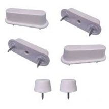 Saniplast - Juego de Parachoques Rectangulares H12, Blanco - Pack de 6 unidades