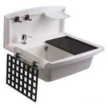 Sanit - Ausgussbecken Multiset Weiss Waschtrog Waschbecken Spülbecken Ablageset