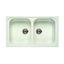 Italia Lavello a 2 Bacinelle 86X50 Bianco - Sanitana