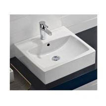 Sweet Lavabo Sospeso-Appoggio 45X45 Monoforo H.14 Bianco - Sanitana