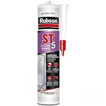 Rubson - Sanitär-Dichtstoff speziell für Randfliesen, geruchlose Silikonfuge auf Wasserbasis, schimmelhemmend Farbe weiß , Kartusche 300ml - 1631737
