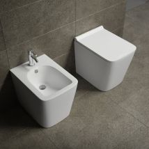 Sanitari Filo Pavimento Wc, Bidet, Copriwater Soft-close Scirocco Bianco