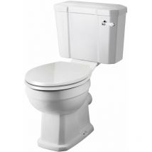 Richmond Sanitario wc Monoblocco Tradizionale con Cassetta e Sedile - Ceramica Bianca Glassata - Design Vintage da Terra - 820 x 470 x 690mm - Hudson