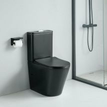 Sanitario wc a terra di stile design cipoli in ceramica nero opaco