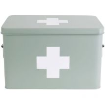 Erste Hilfe Kasten aus Metall, aktuelle Zeit, present time, 31,5 x 19 x 21 cm