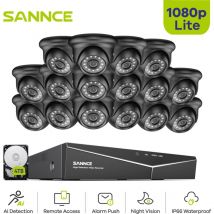 Sannce - 1080P Security Video Surveillance Kit 16CH External dvr ir Night Vision Cameras Remote Monitor System - 4TB hdd