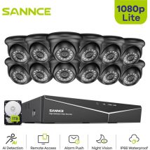 1080P Überwachungskamera Set 16CH dvr ir Nachtsicht Kamera Videoüberwachungsset Sicherheit System 1TB - Sannce