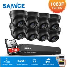 Sannce - 16CH 1080p Système de caméra de sécurité cctv dvr 5 en 1 et caméras de surveillance filaires avec vision nocturne de 100 pieds pour la