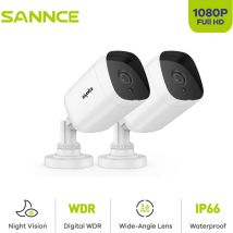 Sannce - 2pcs 1080P hd ir Telecamera Night Vision Movimento Rilevamento Monitoraggio Remoto Telecamera
