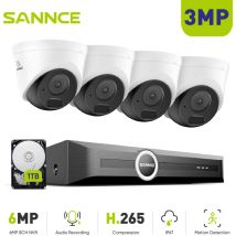 Sannce 3mp Hd Poe-überwachungskamerasystem Mit Bewegungserkennung, Smart Ir Led, Ip67