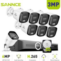 Sannce 3mp Poe-überwachungskamerasystem Für Den Außenbereich Mit Intelligenter Bewegungserkennung Und Nachtsicht