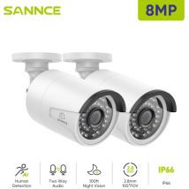 SANNCE 4K PoE Security Outdoor IP Camera with Smart Person Vehicle Alerts IP66