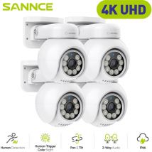 Sannce - 4K PoE Smart Vehicle Detection Security ip Camera Two-Way Audio,4PCS